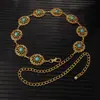 Cadena de Cintura Elegante de Metal con Girasol para Mujer de Comercio Exterior, Accesorio de Cintura Ajustable para Vestido, Cinturón de Cadena Multicapa de Gama Alta