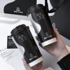 Vaso de papel desechable para té Guofeng oriental teñido con tinta, vaso de té con leche, cartón plateado con tapa, bebida caliente con embalaje para uso comercial.