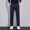 Pantalones Casuales de Negocios Ligeros de Lujo para Hombre Primavera y Otoño, Corte Slim Fit Recto, Elásticos, con Bolsillos Traseros Magnéticos