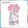 Pijama Feminino Verão Manga Curta Fino Desenho Animado Pequeno Fresco Fofo Estilo Ins Solto Camisola Doce Estudante Roupas de Casa