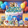Decoração de Aniversário Tema Latido de Cachorro Bandeira para Bolo Inserção Patrulha Canina Inserção para Bolo Inserção