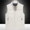 Colete de Cor Sólida Masculino Outono Esportes ao Ar Livre Simples Solto Tamanho Grande Colete com Múltiplos Bolsos Colete Casual de Negócios Tendência