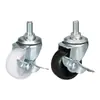 Rueda giratoria de freno lateral de tornillo de 1.5 pulgadas rueda universal industrial rueda giratoria de carro de PP rueda doble