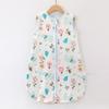 Colcha Antichute para Recém-Nascido Primavera Fina Saco de Dormir Algodão Penteado Camada Única Infantil Macacão com Cobertura para os Pés Zíper Colete
