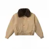 Yidao Vintage 2025 Invierno Marca de Moda para Parejas Ropa de Trabajo Chaqueta de Algodón Cálida con Cuello de Polar para Hombres y Mujeres Abrigo de Algodón Engrosado