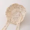Chapéu de Pescador para Bebê Estilo Western Chapéu de Sol Floral Chapéu de Sol de Renda Fina para Menina Primavera e Outono Chapéu de Sol para Bebê