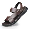 Zapatos de Playa Casuales Ligeros de Cuero para Hombres Mayores, Nuevos Zapatos de Playa Transpirables y de Moda de Verano Disponibles en Dos Colores