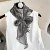 Lenço de Fita Leve de Chiffon de Seda com Bolinhas Estilo Francês, Nova Moda Primavera, Lenço Diagonal de Seda de Amora Luxuoso com Proteção Solar