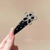 Pinza para el pelo de terciopelo con forma de corazón y perlas, estilo coreano, color block, nuevo modelo otoño e invierno 2026, pinza de pico de pato para frente y laterales