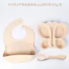 Prato de Silicone Dividido para Jantar com Desenho de Borboleta Dumo para Bebês e Crianças Pequenas, Louça de Grau Alimentício para Alimentação