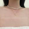 Estilo Nicho, High-End, Luxo Leve, Pequeno Perfume, Corrente Clavicular com Laço, Colar de Pérolas Simples Moda Retrô Feminina
