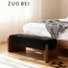 Banco Longo Moderno Minimalista com Pernas de Madeira Maciça, Banco de Fim de Cama para Quarto, Banco para Trocar Sapatos na Entrada, Banco de Lazer e para Convidados na Sala de Estar, Banco Longo para Casa