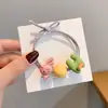 Ins Faixa de Cabelo Colorida com Frutas Feminina Menina Fofa Faixa para Couro Cabeludo Faixa de Cabelo Alta Elasticidade Couro Grosso Conjunto Corda de Cabelo Novo Estilo