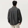 Roupas Masculinas Fengshe / Lançamento Primavera 2026 Novo Estilo Coreano Camisa de Algodão Solta Casual Vintage Camisa Jaqueta com Gola Reversível