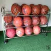Cesta de almacenamiento de baloncesto de acero inoxidable voleibol acero inoxidable baloncesto almacenamiento práctica móvil plegable carro colocación combinación
