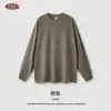 Personalizable 2025 Marca de Moda Holgada Manga Larga Hombre 260g 12 Colores Retro Americano Lavada Desgastada Camiseta de Manga Larga Primavera