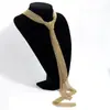 ZA con Diamante Caliente Super Brillante Europeo y Americano Collar de Corbata Cadena de Clavícula Personalizada Moda Transfronteriza Collar de Moda Mujer