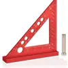 Regla triangular métrica e imperial de 7 pulgadas transfronteriza, regla de ángulo grueso de 90 grados, escuadra de medición para carpintería de aleación de aluminio