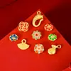 Abaco Tradicional Dorado con Colgante de Carpa de Abanico Accesorios para Pulsera Cadena de Collar Joyería Hecha a Mano Materiales