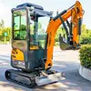 Excavadora Modelo 18 de Exportación con Cabina, Mini Excavadora de Trituración de Ingeniería Agrícola para Huertos