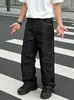 Design Desconstruído com Costura Aparente, Calça Jeans Wide Leg Plissada para Homens, Nova Moda High-Street de Primavera, Calças Longas Casuais Largas para Mulheres