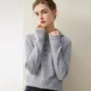 Casual|Blusa com Capuz de Tricô 100% Caxemira para Mulheres, Suave e Juvenil, Pontos Coloridos, Estilo Coreano, Suéter para Usar em Camadas ou Sozinho, Suéter com Capuz