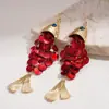 Brincos de Gancho para Orelha com Disco de Concha Europeu e Americano em Formato de Peixe, Personalidade de Nicho, Brincos Criativos e Únicos, Brincos Elegantes e de Alta Qualidade para Mulheres