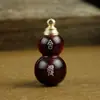 Palo de Rosa Africano Incrustado con Plata Colgante de Calabaza de Paz y Alegría Adorno Incrustado con Estilo Chino Llavero Joyería Personalización