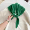 100% Cachecol Triângulo de Lã Australiana Listrado Xale Turbante Tricotado Cachecol Pequeno Multifuncional Coreano Feminino