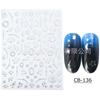 Suministro transfronterizo de pegatinas para uñas Red Sol Estrella Luna decoración 3D oro y plata pegatinas para uñas en blanco y negro pegatinas adhesivas para uñas