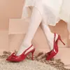 Elegantes zapatos de tacón de punta con detalle de lazo, zapatos de salón para mujer, nueva colección primavera/verano 2026, estilo popular, punta cerrada, talón abierto, sandalias de tacón alto talla grande