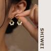 Pendientes Nalan s925 de plata de ley con perlas sintéticas de jade coreano de verano, pequeños y frescos, joyería para las orejas M02627