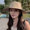 Sombrero de Pescador con Visera Ancha para Senderismo Protección Solar Primavera Verano Exterior Sombrero con Parasol Anti-UV Versátil Sombrero de Montañismo