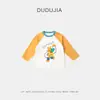 [Algodón 100% de Secado Rápido] Camiseta de Manga Larga para Bebé Dudu, Nuevo Estilo de Otoño, Camiseta Básica para Niños, Atuendo de Otoño para Niñas