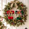 Nuevo Adorno de Bola Flocada Navideña con Lazo y Colgante de Piña y Hojas de Pino Decoración de Árbol de Navidad Bola Colgante Decoración de Ventana Festiva