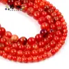 Venta caliente de Año Nuevo serie roja piedra natural vidrio calcedonia jade cuentas sueltas pulsera collar semiacabado venta al por mayor