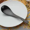 Colher de Aço Inoxidável 304 Coloreada Titânio Dourado Colher Aprofundada Espessada Cabeça Redonda Estilo Chinês Colher Suprimentos Domésticos de Hotel Utensílios de Mesa