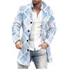 Comercio Exterior Otoño e Invierno Nuevo Abrigo de Lana Estampado Retro de Cuello Alto para Hombre Abrigo Casual para Hombre