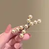 Grampo de cabelo elegante com bolinhas estilo coreano para franja, presilha lateral floral de luxo leve, acessório de cabelo tipo bobby pin