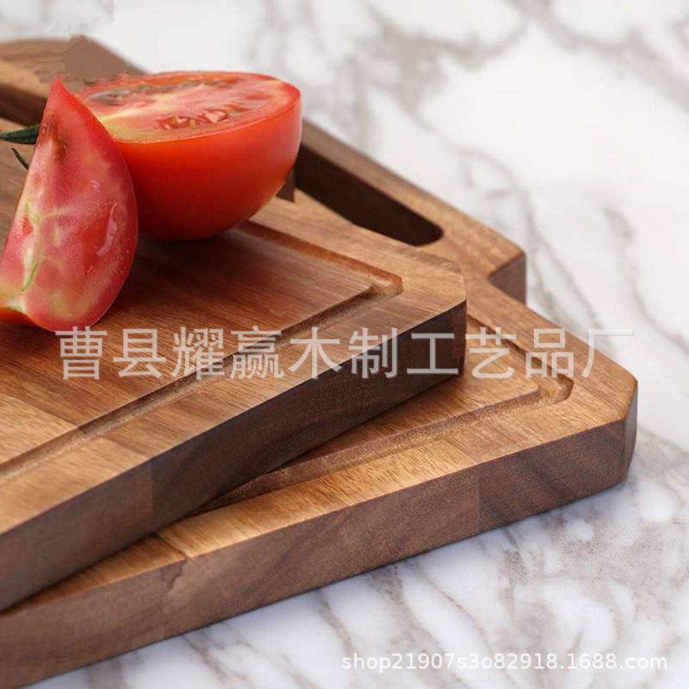 相思木方形菜板便携式带汁水槽砧板案板家用厨房水果蔬菜切板BS