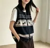 Nuevo chaleco de punto cálido sin mangas de un solo botón, estilo coreano, holgado, jacquard, para primavera y otoño, para mujer