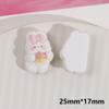 Parche de resina con forma de conejito, lazo de fresa con dibujo de garabato rosa flocado, tocado, horquilla, accesorios de joyería DIY