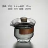 Tazón de té con tapa de vidrio, resistente al calor, antiescaldaduras, tazón de tres piezas con tapa, tazón de té individual, juego de té grande de Kung Fu, tazón de té con tapa