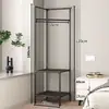 Perchero de metal de doble capa móvil de pie, perchero moderno minimalista para dormitorio, estante de almacenamiento para casa de alquiler, tendedero