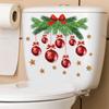 Yeon-Jia Nueva Comercio Exterior Transfronterizo Hoja Navideña Bola Colgante Calcomanías para Inodoro Calcomanías de Pared Cubierta para Inodoro Calcomanías Decorativas para Tanque de Agua