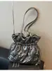 Bolsa de Cubo Nueva Plisada Transfronteriza 2025 Acolchada Coreana con Cordón Moda para Mujer Versátil Bolso de Hombro Cruzado