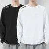 Camiseta de manga larga para hombre, nueva colección primavera/otoño 2026, capa base elástica, top de cuello redondo, versátil y moderno