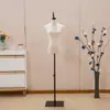 Maniquí de Media Figura Femenina para Escaparate de Tienda de Ropa, Base Galvanizada, Maniquí de Alambre Dorado para Exhibición, Muñeco