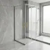 Cabina de Ducha de Aleación de Aluminio al por Mayor del Fabricante, Forma de L con Dos Fijos y Dos Puertas Deslizantes, Hecha a Medida para Proyectos Residenciales y de Ingeniería en Cantidades Grandes