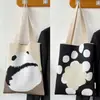 Bolsa de Ombro Flor Doce Estilo Japonês e Coreano Bolsa Tote de Tricô de Grande Capacidade Versátil para o Dia a Dia Bolsa para Livros de Estudante
